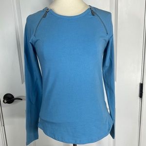 Michael Kors ,Size Small, Crew Neck Zipper Detail, Long Sleeve, Tee Shirt